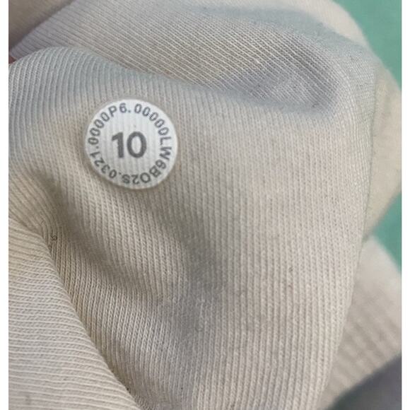 Lululemon Ribbed Straight Leg Super High Rise Crop Pants Heather White Opal 10 - Picture 8 of 8